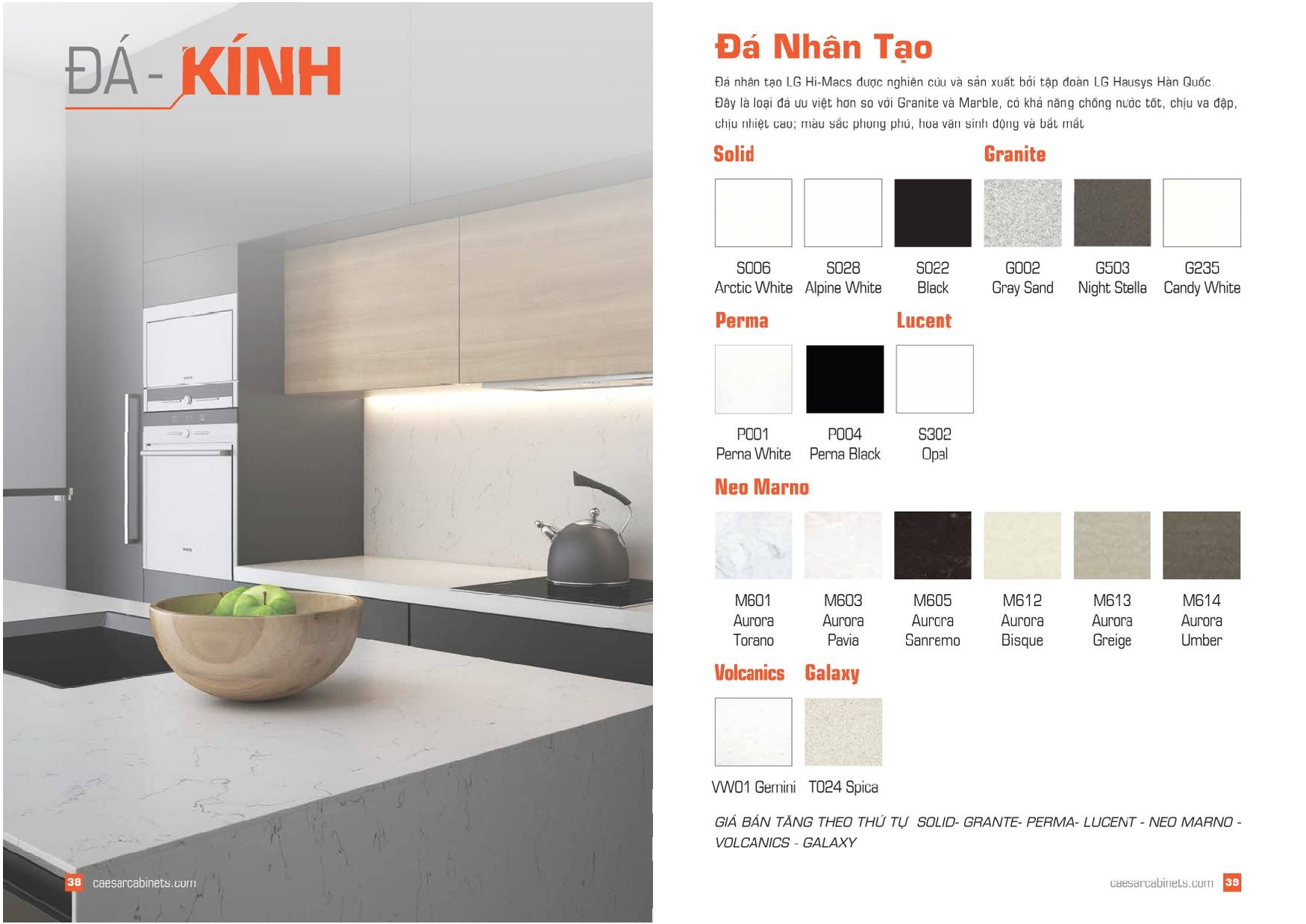 Tủ bếp Caesar Catalogue và Bảng giá mới nhất 2025 /Page 19